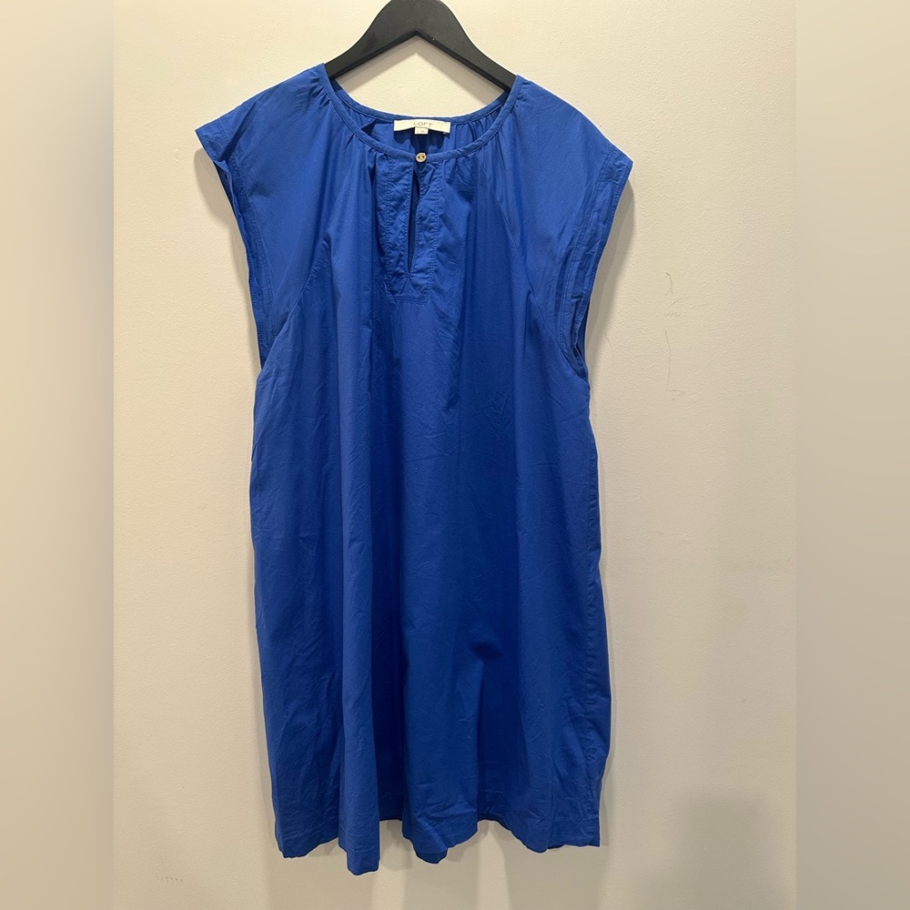 Loft Flutter Sleeve Split Neck Swing Dress Size L… - image 3